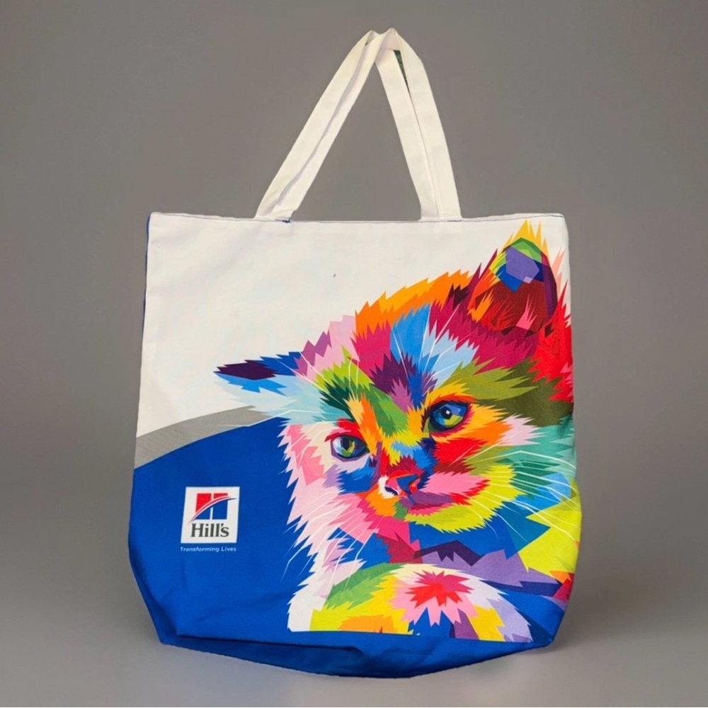 Hill’s Reversible Canvas Tote DogCatPrint – Large, Trendy, Cute & Bright Bag